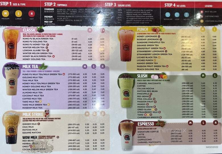 Kung Fu Tea - Fayetteville, NC menu_pic