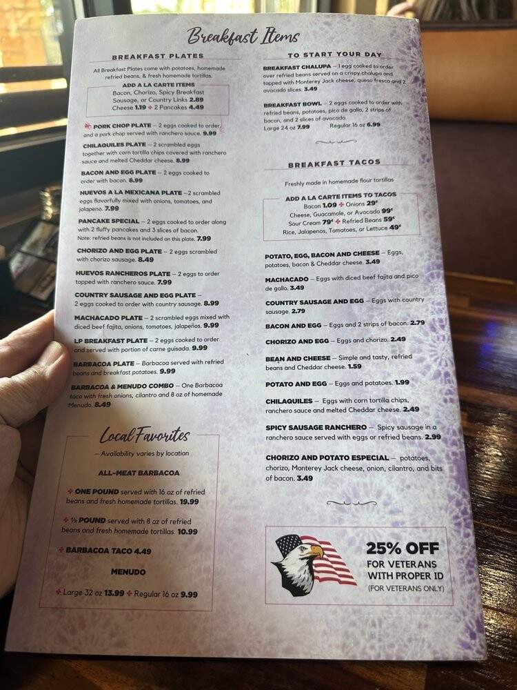 Las Palapas - Austin, TX menu_pic