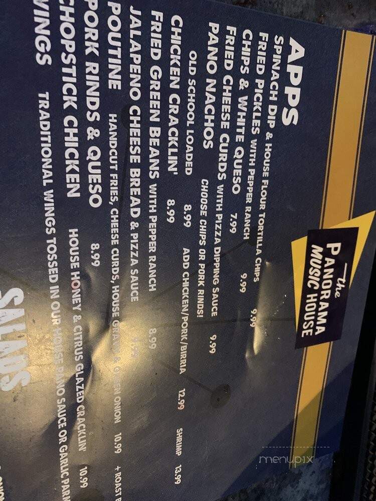The Panorama Music House - Lake Charles, LA menu_pic