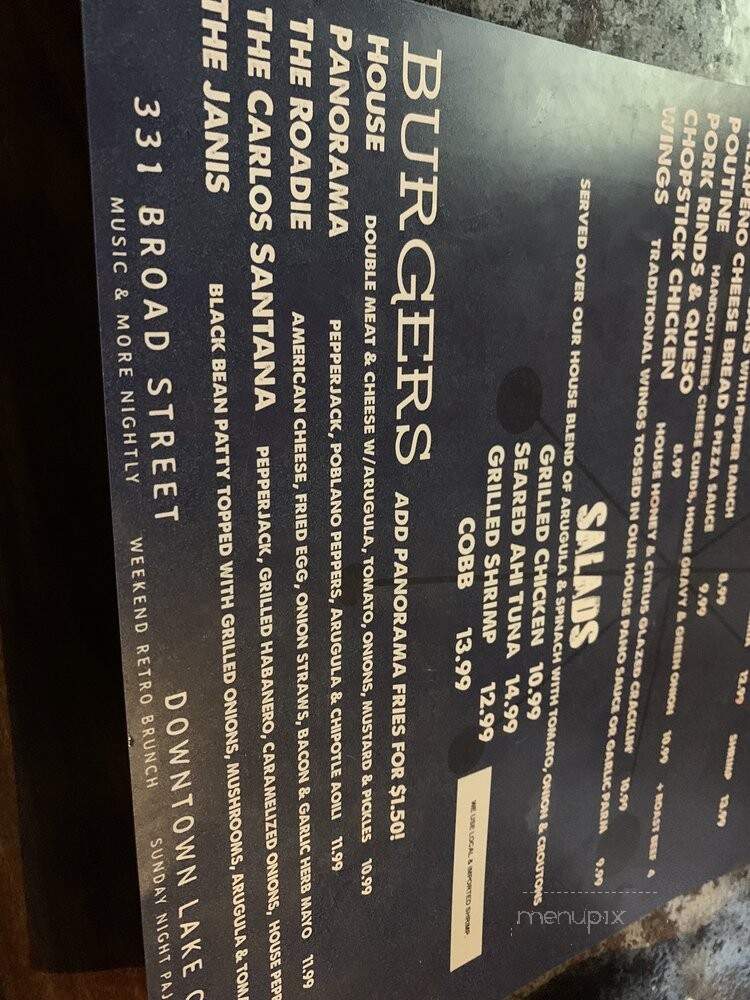 The Panorama Music House - Lake Charles, LA menu_pic
