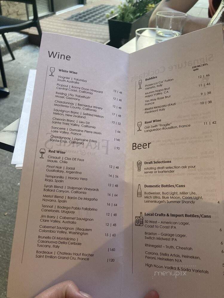 Frankie's Sips & Savories - Cincinnati, OH menu_pic