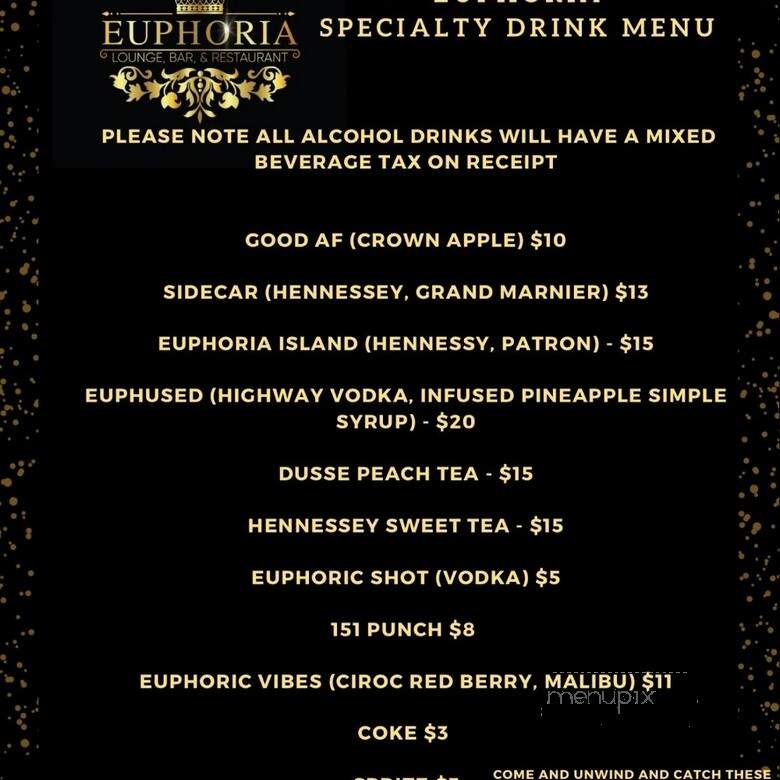 Euphoria Lounge - Humble, TX menu_pic