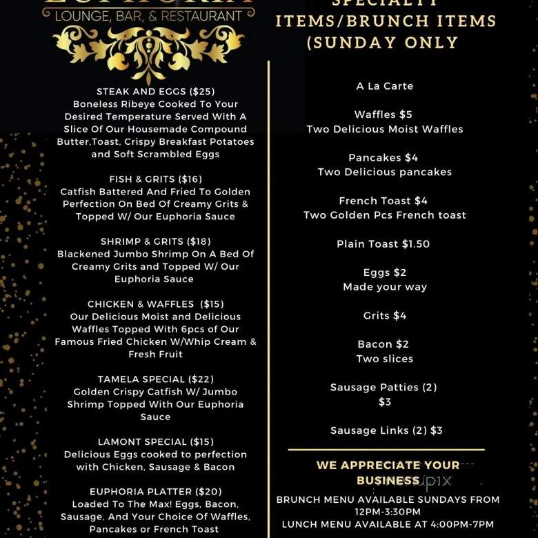 Euphoria Lounge - Humble, TX menu_pic