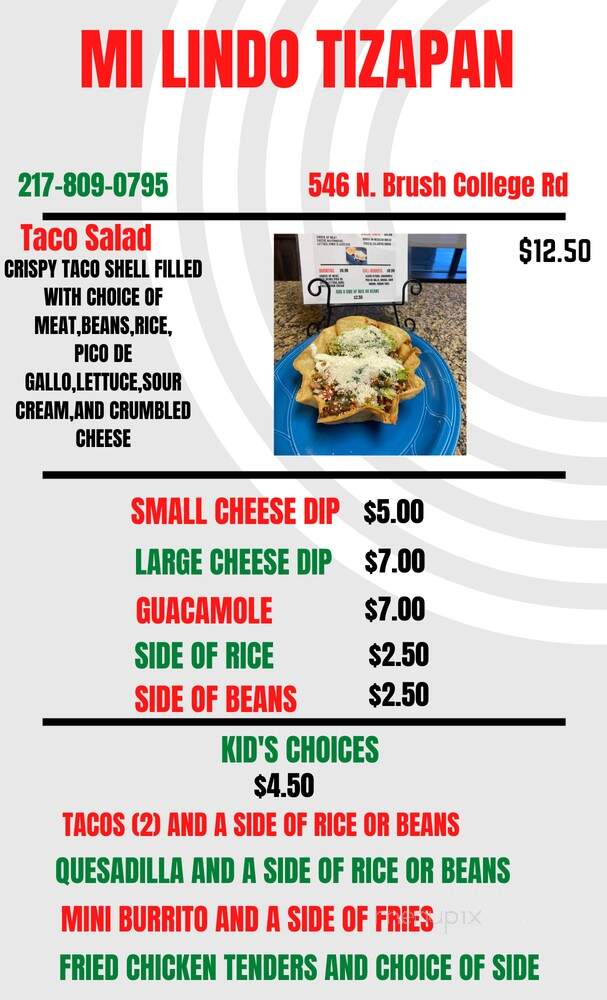 Mi Lindo Tizapan - Decatur, IL menu_pic