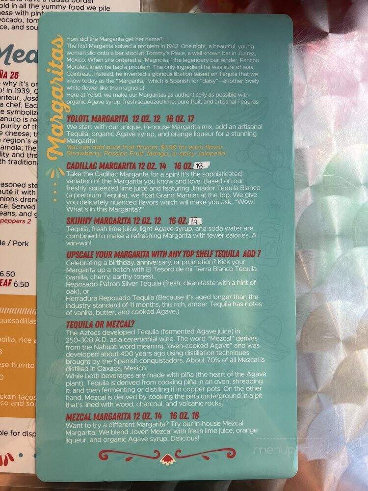 Yolotl Mexican Cuisine - Boring, OR menu_pic