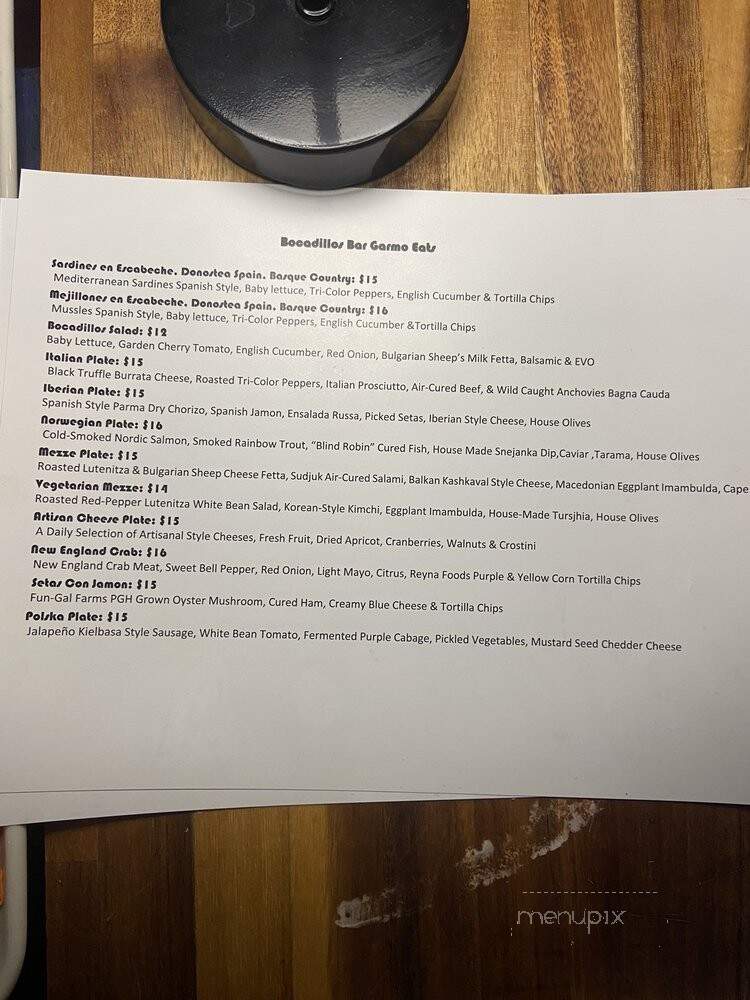 De Pan Y Queso Bocadillos Bar - Pittsburgh, PA menu_pic