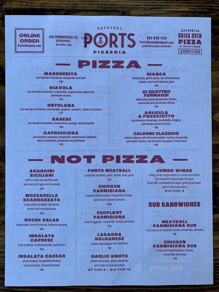 Ports Pizzeria - Rockport, ME