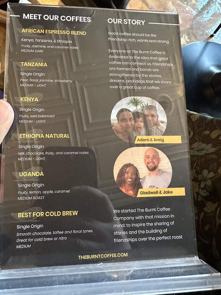 The Burnt Coffee - Seattle, WA menu_pic
