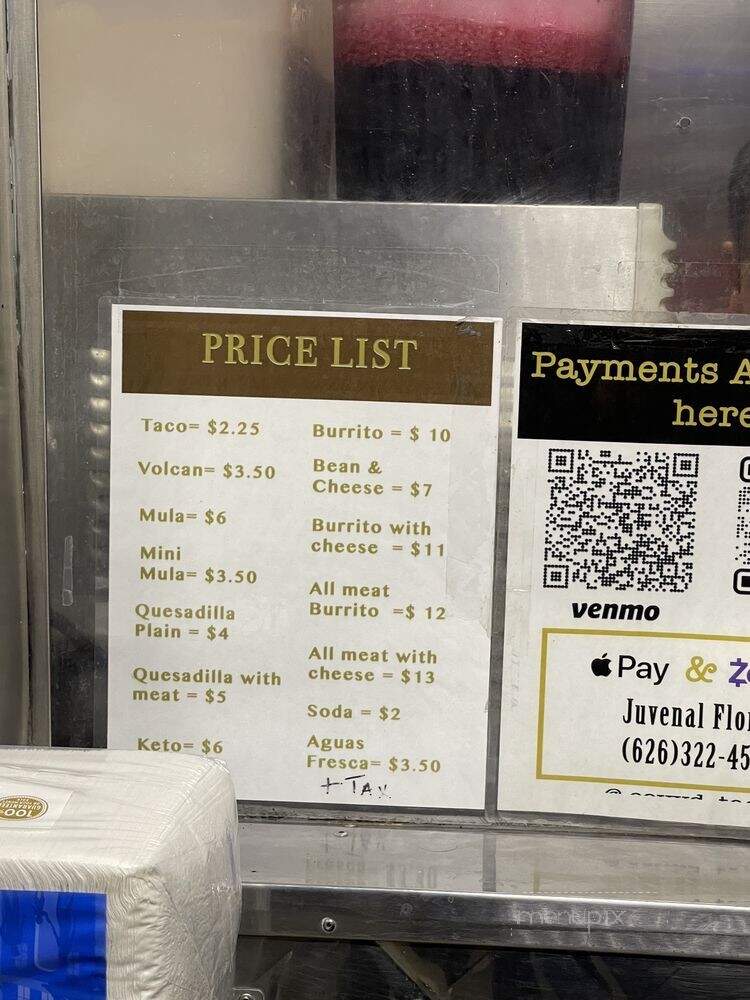 Covyd Tacos - La Puente, CA menu_pic