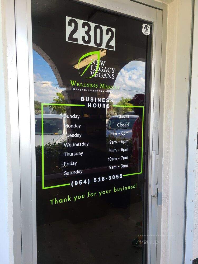 New Legacy Vegans - Oakland Park, FL menu_pic