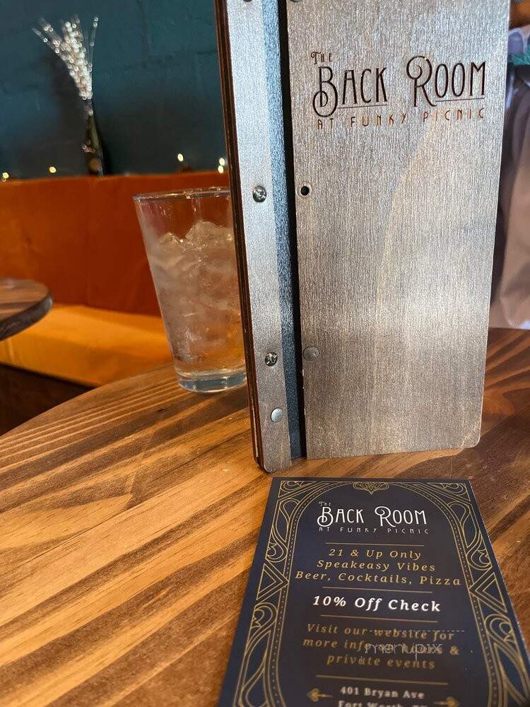 The Back Room at Funky Picnic - Fort Worth, TX menu_pic