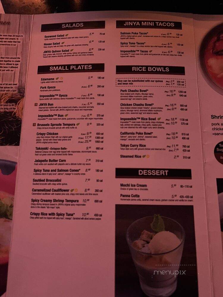 JINYA Ramen Bar - Hilton Head, SC menu_pic