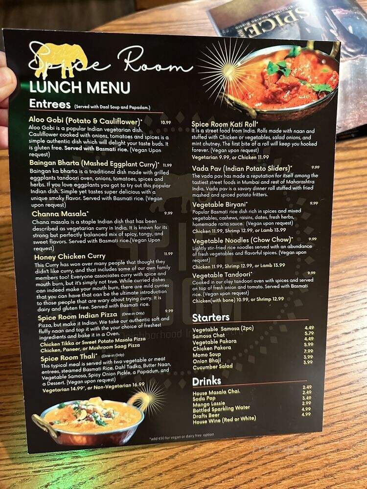 Spice Room | Neighborhood Indian Bistro - Denver, CO menu_pic