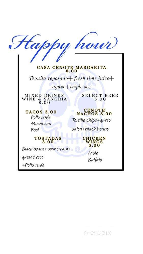 Cenote Modern Mexican - Sayville, NY menu_pic