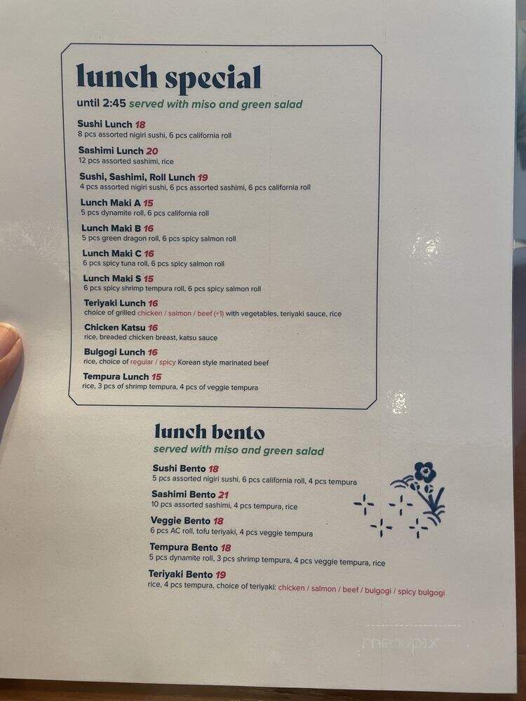 Hee Sushi - Mississauga, ON menu_pic