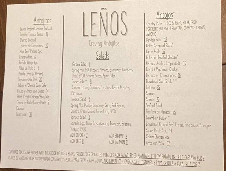 Craving Lenos Antojitos - Greenville, SC menu_pic