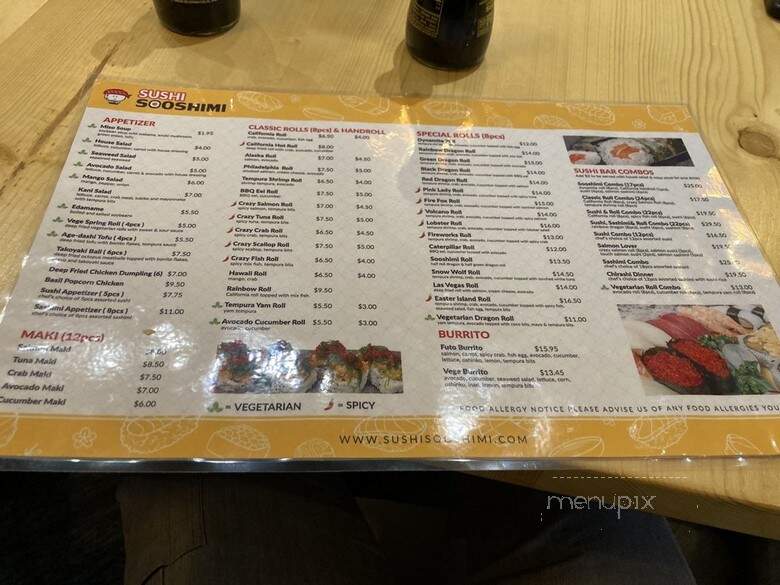 Sushi Sooshimi - Mississauga, ON menu_pic