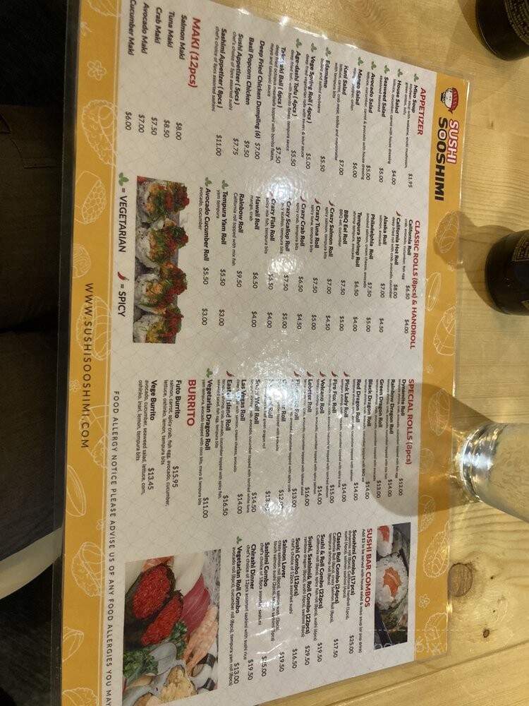 Sushi Sooshimi - Mississauga, ON menu_pic