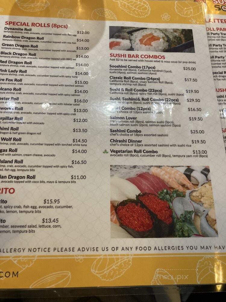 Sushi Sooshimi - Mississauga, ON menu_pic