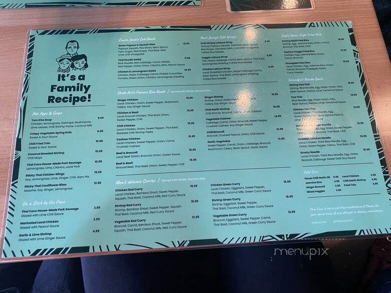 Thai Coco - Port Coquitlam, BC menu_pic