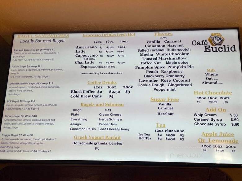 Cafe Euclid - Greenwood, IN menu_pic