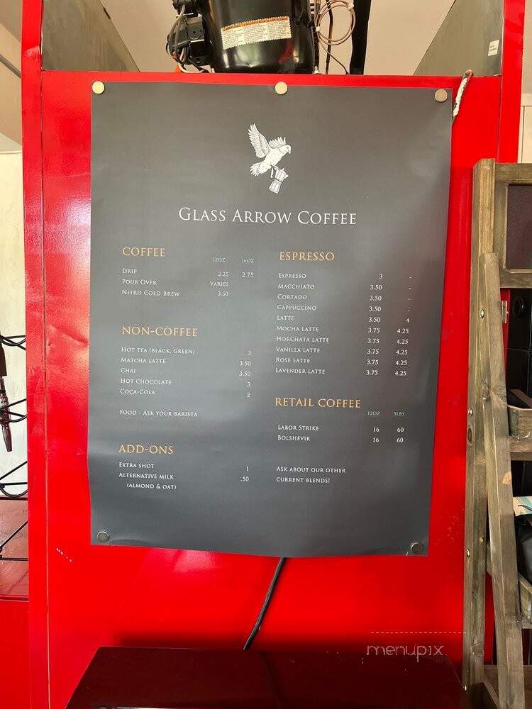 Glass Arrow Coffee - Denver, CO menu_pic