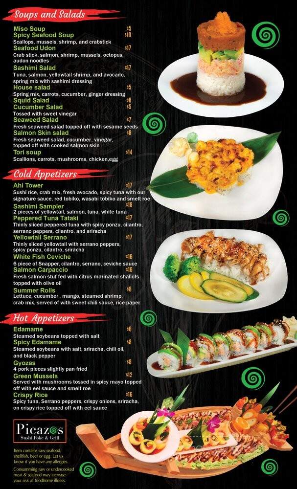 Picazos Sushi Poke & Grill - Dallas, TX menu_pic
