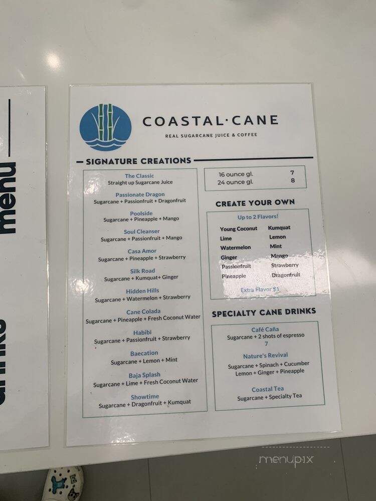 Coastal Cane - Costa Mesa, CA menu_pic