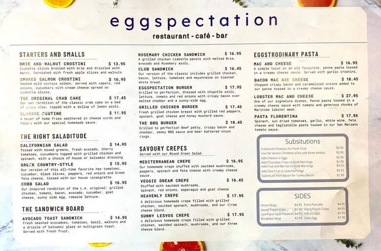 Menu of Eggspectation in Vaughan, ON L4L 8B7