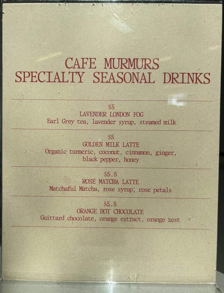 Cafe Murmurs - Los Angeles, CA menu_pic