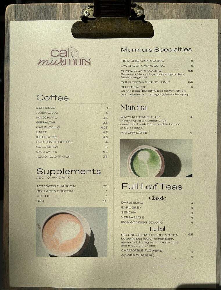 Cafe Murmurs - Los Angeles, CA menu_pic