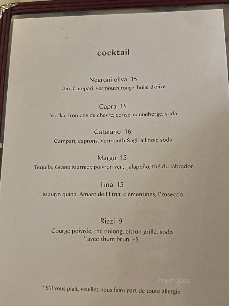 Restaurant Moccione - Montreal, QC menu_pic
