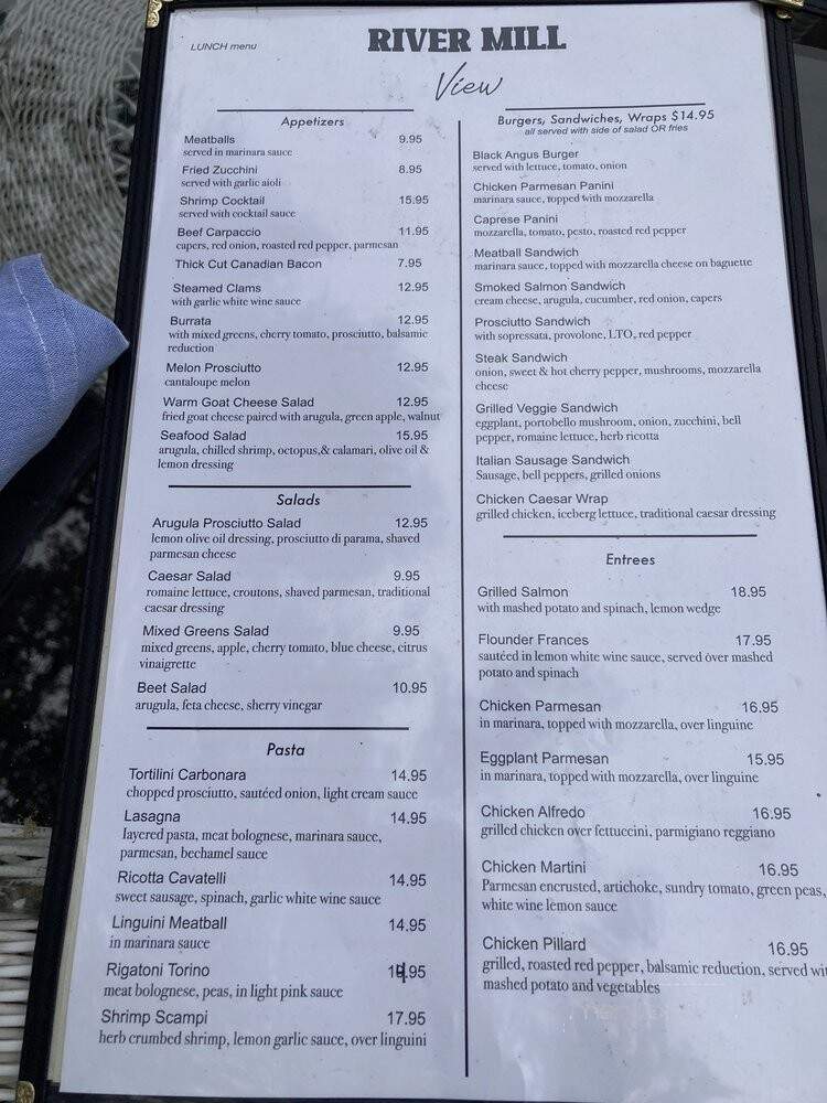 River Mill View - Clinton, NJ menu_pic