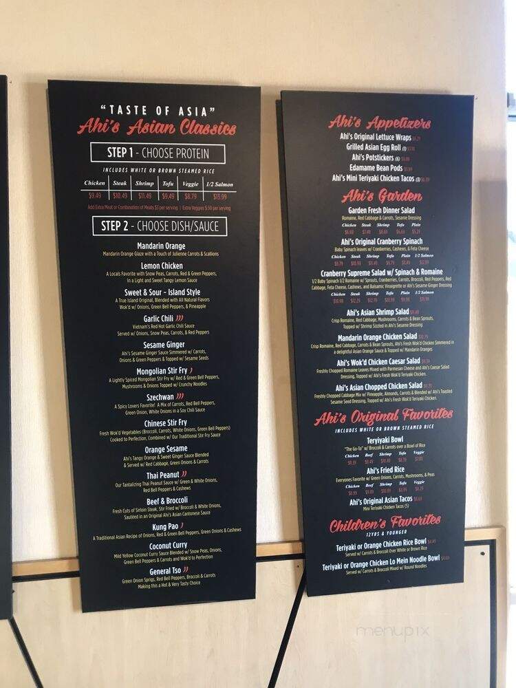 Ahi's Fresh Wok & Jiuba - St. George, UT menu_pic