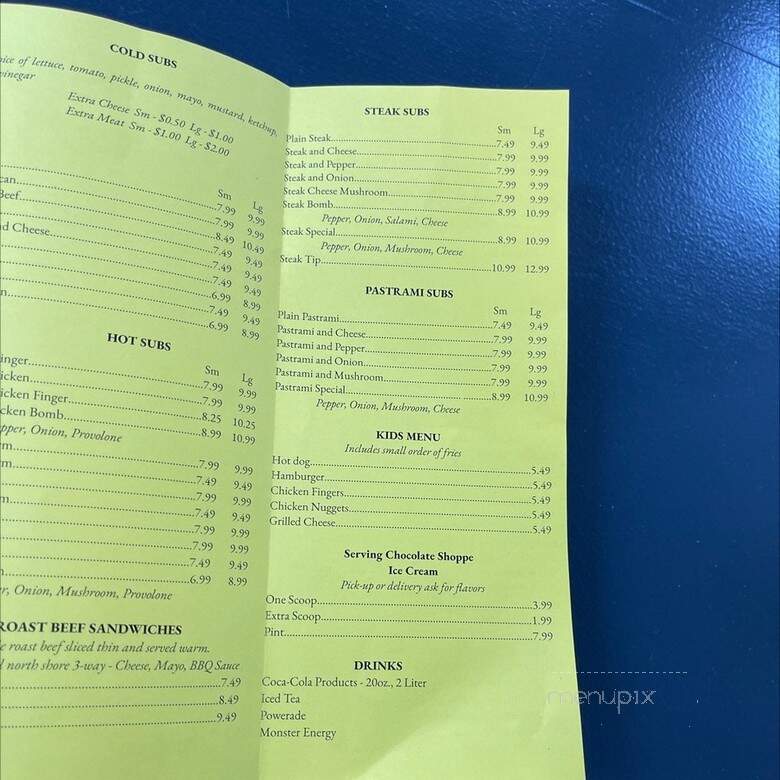 North Shore Pizza and Subs - Monona, WI menu_pic