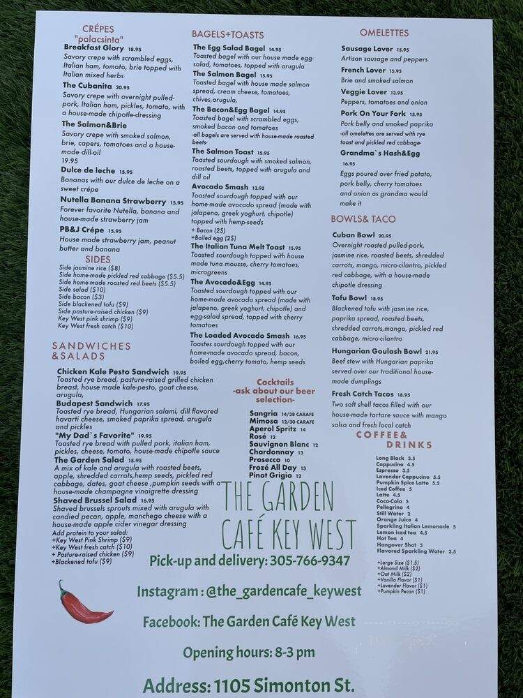 The Garden Cafe - Key West, FL menu_pic