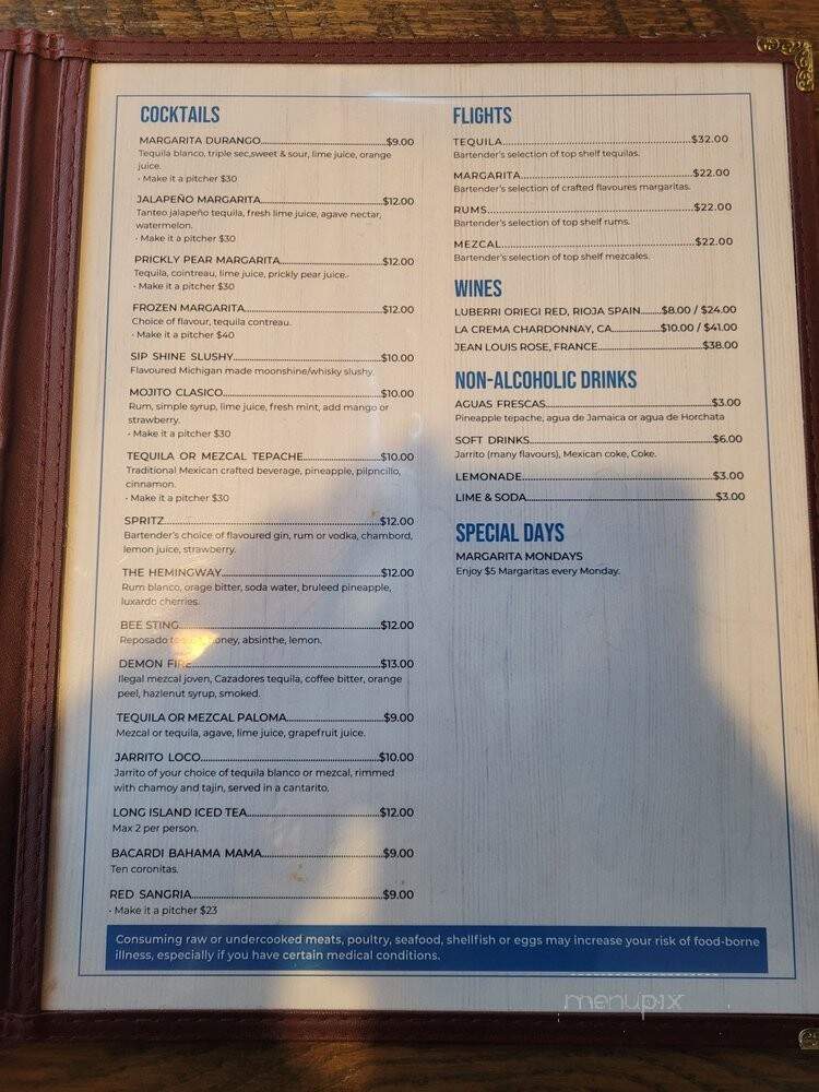 Cantina Los Amigos - Grand Rapids, MI menu_pic