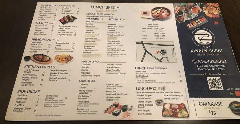 Kinben Sushi - Plainview, NY menu_pic