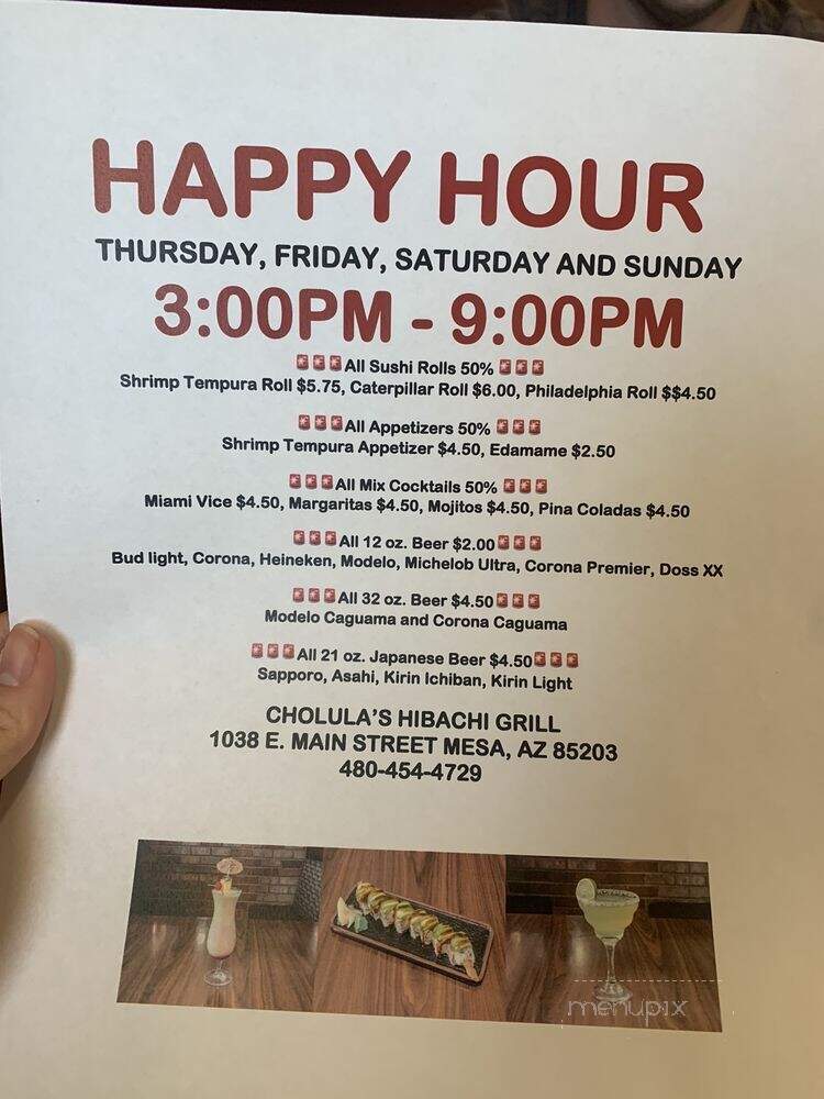 Cholulas Hibachi Grill - Mesa, AZ