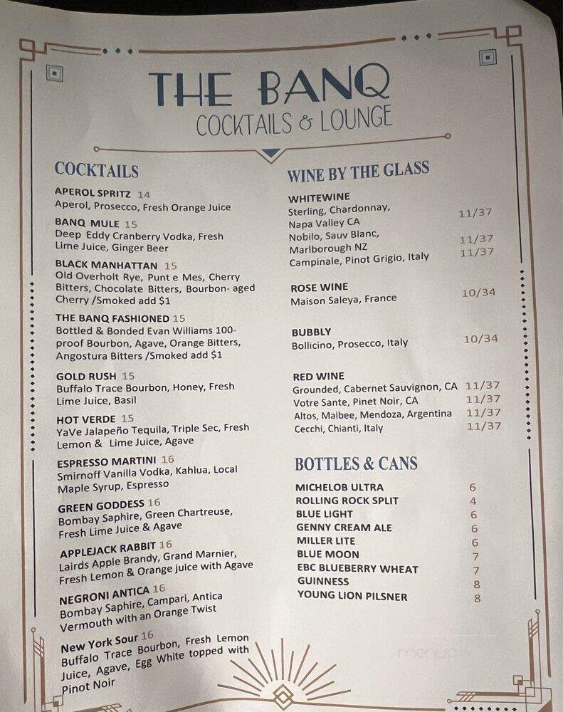 The Banq Cocktails and Lounge - Ellicottville, NY menu_pic