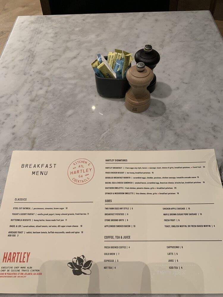 Hartley Kitchen & Cocktails - Atlanta, GA menu_pic