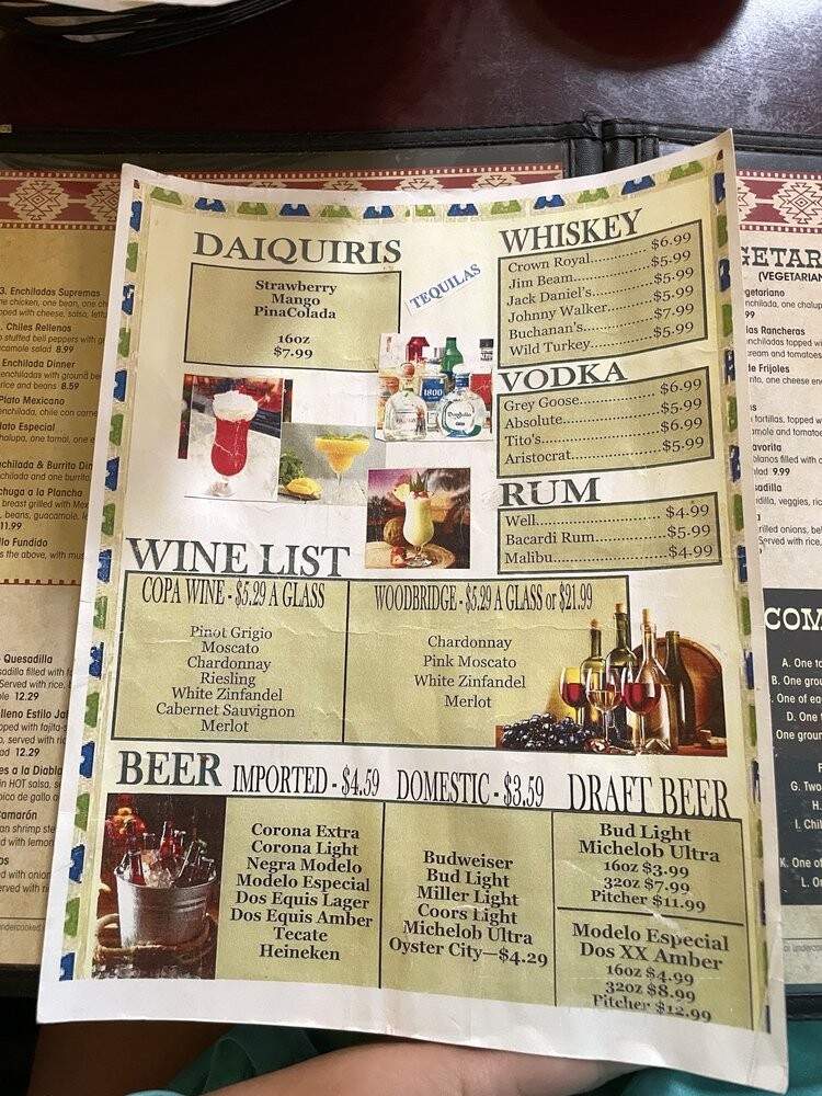 Agave Mexican Grill - Sneads, FL menu_pic