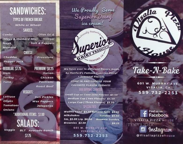 Visalia Pizza House Take & Bake - Visalia, CA menu_pic