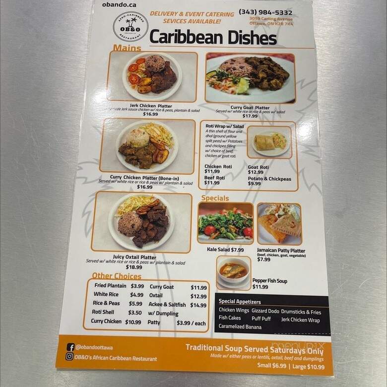 OB&O Afro-Caribbean Restaurant - Ottawa, ON