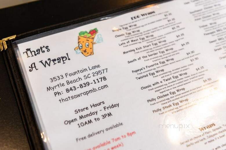 That's A Wrap - Myrtle Beach, SC menu_pic
