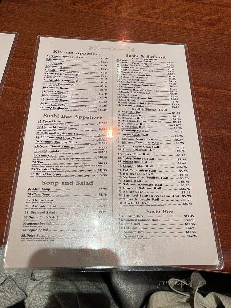 Sakura Sushi and Hibachi - Gretna, LA menu_pic
