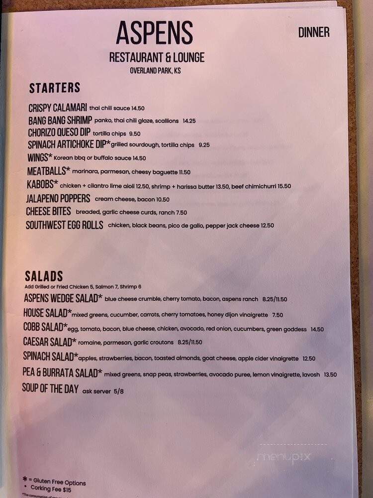 Aspens Restaurant and Lounge - Overland Park, KS menu_pic