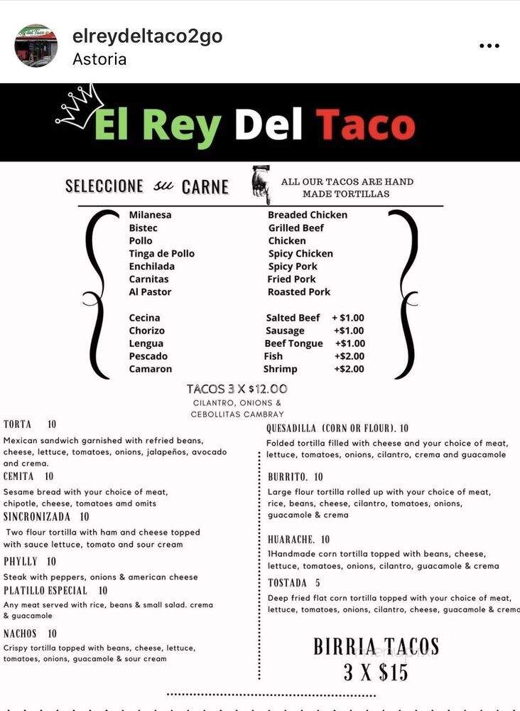 El Rey Del Taco To Go - Queens, NY
