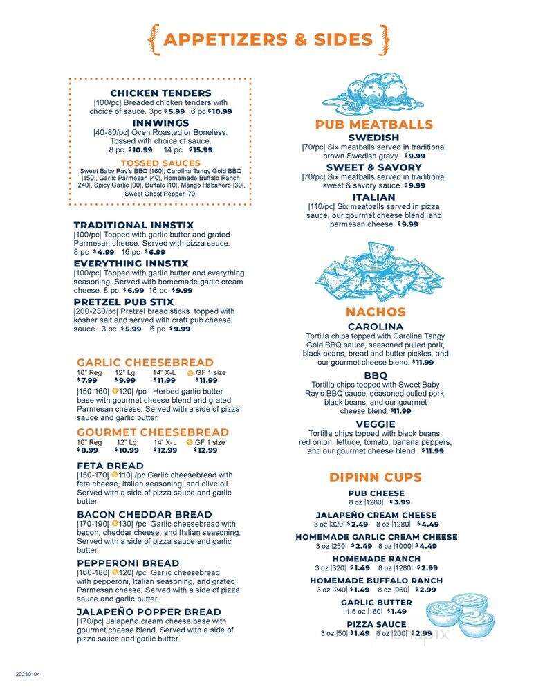 Cottage Inn Pizza & Pub - Davison, MI menu_pic