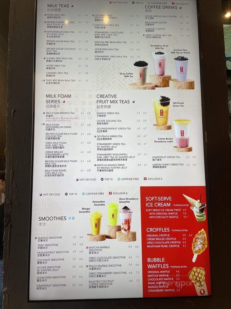 Gong Cha - Toronto, ON menu_pic